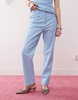 Amy Lynn Lupe faux leather straight leg pants in pale blue - part of a set