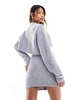 Aria Cove knit zip up mini skirt in gray - part of a set
