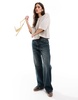 ONLY cropped knitted t-shirt in beige