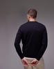ARKET merino wool sweater with crew neck in dark blue