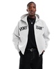 Bershka athletic zip up hoodie in gray