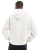 Bershka boxy tonal back print hoodie in white