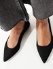 ASOS DESIGN Lucky pointed ballet flats in black suedette