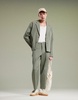 ASOS DESIGN ribbed boxy cropped suit jacket in olive green