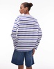 ARKET jersey long sleeve t-shirt in blue stripes