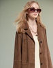 ASOS DESIGN mid length real suede jacket in mocha