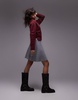 ARKET wool crew neck sweater in burgundy