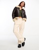 Brave Soul bonded aviator jacket with faux shearling in brown