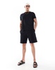 Bershka textured T-shirt in black - part of a set