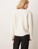 ASOS DESIGN teddy jacket with bow tie details in ecru