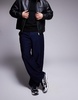 ASOS DESIGN wide fit smart pants in navy