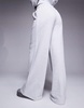 Weekend Collective wide leg pintuck sweatpants in gray heather