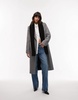 AllSaints ribbed leather logo scarf in black