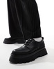 ASOS DESIGN chunky lace up shoes in black with rubber detail