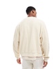 ASOS DESIGN oversized boxy waffle textured cardigan in brown