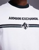 Armani Exchange ringer t-shirt with chest logo in white