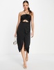 Amy Lynn satin vega cut out dress in black