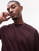 ARKET heavy interlock jersey oversized T-shirt in burgundy