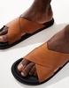 ASOS DESIGN cross over strap sandals in tan