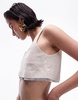 Topshop linen tailored bralette with exposed lining in ecru - part of a set