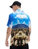 ASOS DESIGN relaxed deep revere satin shirt with scenic desert print