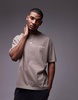 AllSaints Underground oversized t-shirt in brown