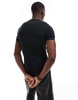 ASOS DESIGN muscle fit t-shirt in black with front print