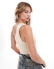 ASOS DESIGN one shoulder utility top in camel