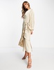 Amy Lynn wrap satin midi dress in champagne