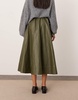 ASOS EDITION crinkle PU full midi skirt in khaki green