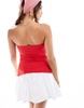 Bershka longline bandeau top in red