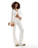 Bershka textured knit pants in ecru - part of a set