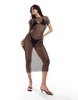 Aria Cove sleeveless high neck all over diamante mesh beach dress in black