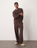 ASOS DESIGN essential wide leg sweatpants in brown