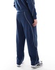 Bershka piped wide leg sweatpants in blue - part of a set