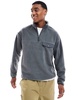 ASOS DESIGN oversized quarter zip fleece sweatshirt with chest pocket in gray