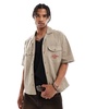 Bershka late dinner club shirt in sand