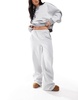 ASOS DESIGN wide leg sweatpants with panel detail in gray - part of a set