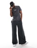 Another Influence tokyo acid washed relaxed fit t-shirt in charcoal gray