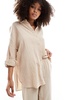 ONLY cheesecloth oversized shirt in light beige - part of a set