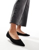 ASOS DESIGN Lucky pointed ballet flats in black suedette