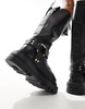 AllSaints Jade leather harness biker boots in black