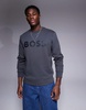 BOSS Green Salbo Tape Logo sweatshirt regular fit in dark gray - part of a set