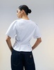 ASOS DESIGN seam detail short sleeve corset waist T-shirt in white