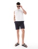 Brave Soul chino shorts with drawstring waist in navy