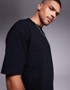 ASOS DESIGN essential heavyweight oversized boxy t-shirt 240gsm in black