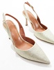 ASOS DESIGN Samber 2 slingback stiletto heels in gold glitter