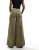 ASOS DESIGN soft wide leg jeans in khaki