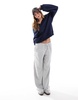 Bershka v neck sweatshirt in navy