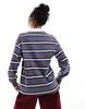 Cotton On long sleeve rugby polo shirt in blue stripe